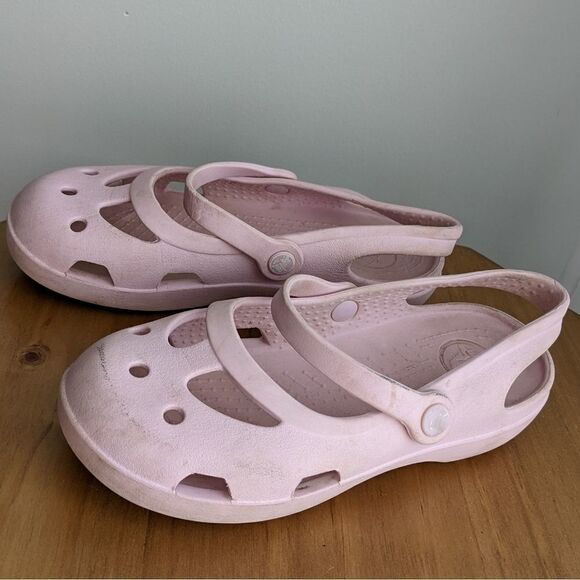 CROCS Shayna Mary Jane girl pastel pink size 12 @s1 - Picture 5 of 6
